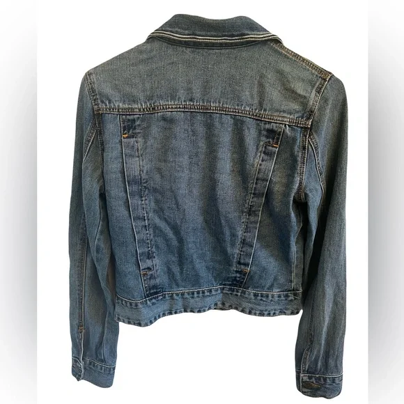 Free People Fitted Denim Jacket Indigo Size Extra Small XS - Picture 9 of 15